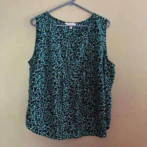 CROFT & BARROW TURQUOISE PRINT SLEEVELESS TOP